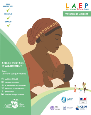 Atelier portage et allaitement au LAEP de Petite-Terre, avec La Leche League France