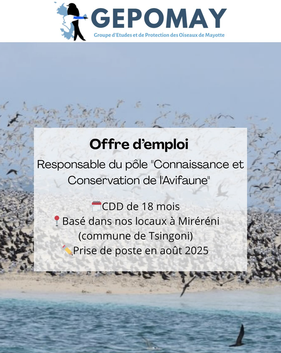 GEPOMAY recrute un(e) Responsable du pôle Connaissance et Conservation de l’Avifaune